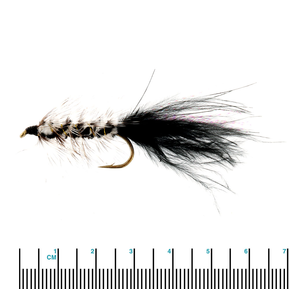 Black Magic Woolly Bugger Trout Fly Black Size B04 Qty 1