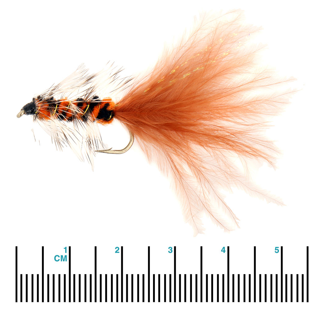 Black Magic Woolly Bugger Trout Fly Brown Size B08 Qty 1
