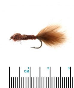 Black Magic Damsel Nymph Vinyl Rib Trout Fly Brown B12 Qty 1