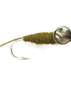 Black Magic Leadeye Olive Bomb Trout Fly #B10 Hook