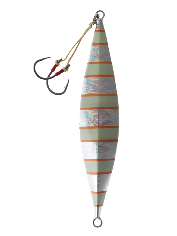 Black Magic Flipper Slow Pitch Jig 200g Silver/Orange/Lumo