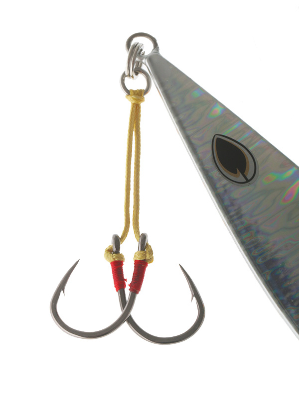 Black Magic Flipper Slow Pitch Jig 200g Silver/Orange/Lumo - Image 2