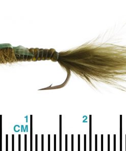 Black Magic Damsel Nymph Vinyl Rib Trout Fly Olive B12 Qty 1