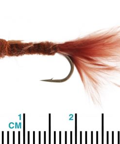 Black Magic Damsel Nymph Vinyl Rib Trout Fly Brown B10 Qty 1