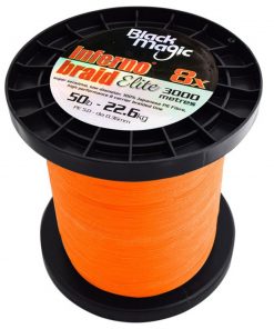 Black Magic Inferno Braid Elite 8X Hi-Viz Orange Bulk Spool 50lb 3000m