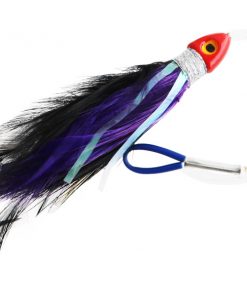 Black Magic Saltwater Chicken Feathered Lure Black/Purple Double Hook