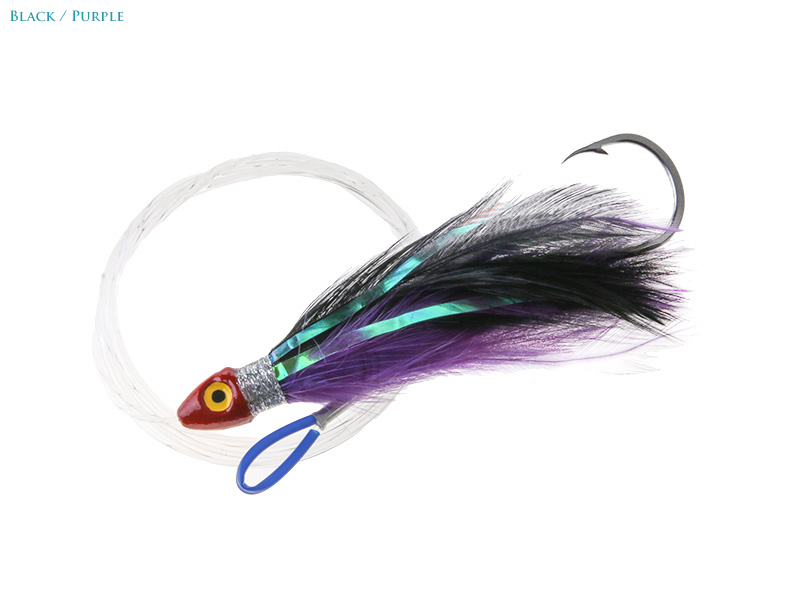 Black Magic Saltwater Chicken Feathered Game Lure - Double Hook - Image 2