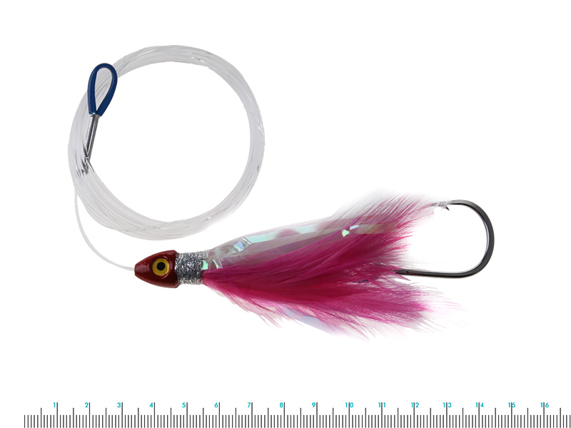 Black Magic Saltwater Chicken Feathered Game Lure - Double Hook - Image 7